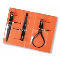 Groz Üçlü Pergel Takımı 200 mm iç/dış/düz