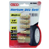 OZCO OS-79901 1/4'' 5 Lİ BAKIR ALAŞIMLI HORTUM UCU SETİ