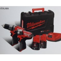 MİLWAUKEE M12 PP2-202C AKÜLÜ DARBELİ MATKAP,VİDALAMA