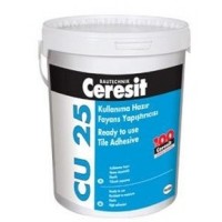 CERESİT CU 25 KULLANIMA HAZIR FAYANS, PORSELEN KARO YAPIŞTIRICISI (Beyaz 5 kg Plastik kova)